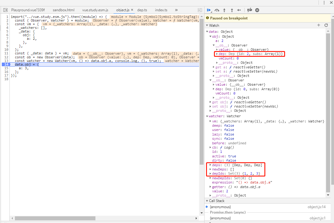 Watcher中收集Dep的结果